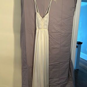 SALE Pretty Lace Bodice & Silk Like Bottom Nightgown